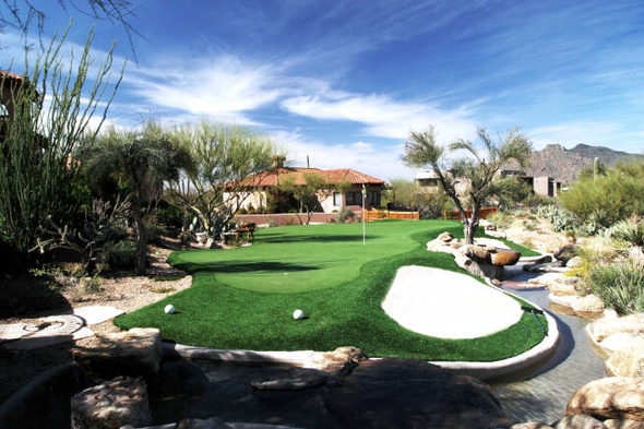 Flagstaff backyard putting green